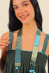 Long dress in cotton gauze with adjustable thin straps